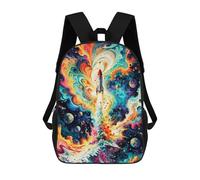 sinyumoney Rocket Space Kids School Backpack 3D Printed Fashion School Bag Casual School Bag for Boys Elementary And Middle School Students 17inch