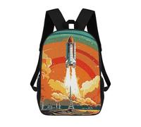 sinyumoney Rocket Universe Rucksacks 3D Printed Children 17inch Backpacks Fashion Casual Daypack Travel Bags Outdoor Casual Daypack for Boy And Girl