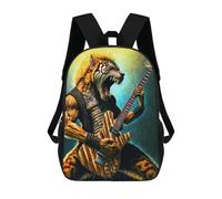 sinyumoney Rocking Tiger Guitar Legend School Backpack Travel College Rucksack Backpacks for Teenage Girls Boys Women Men 17inch
