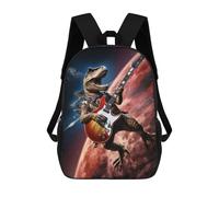 sinyumoney Rocking Tyrannosaurus Kids Backpack, Kids School Bag 3D Printed School Backpacks for Boys And Teenager School Students 17inch