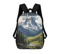 sinyumoney Rocky Mountain National Park Children's Backpack, 3D Printed School Backpack, Backpack for Boys Girls, Adjustable School Bag for Primary School 17inch