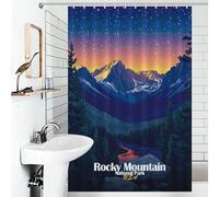 sinyumoney Rocky Mountain National Park Shower Curtains Mould Proof with Hooks Waterproof Fabric Modern Polyester Water Repellent for Bathroom 46.85x70.87Inch（119x180cm）