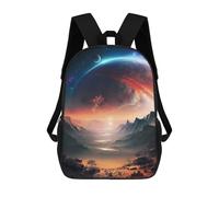 sinyumoney Rocky Twilight Planet School Backpack Water Resistant Travel Backpack Computer Bag for School/Work/Travel 17inch