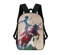 sinyumoney Rodeo Sport Art Backpack School Bag Large Water Resistant Laptop Backpack for School/Work/Travel 17inch