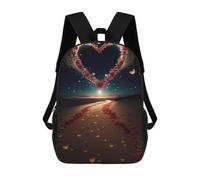 sinyumoney Romantic Beach Pathway Kids Backpack,School Backpack Kids School Bag 3D Printed Cartoon Large Capacity Backpack for Kids Boys And Girls 17inch