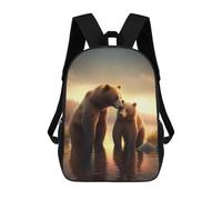 sinyumoney Romantic Bears Love Backpacks 3D Printed 17inch Kids School Backpack Outdoor Casual Daypack Casual Travel Bags for Middle School Students