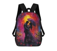 sinyumoney Romantic Couple in Rain School Backpack Computer Rucksack for School/Work/Travel for School/Work/Travel 17inch