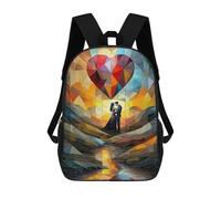 sinyumoney Romantic Embrace Under A Stained Glass Heart Backpack School Large Water Resistant Laptop Backpack for Teenage Girls Boys Women Men 17inch
