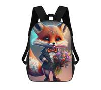 sinyumoney Romantic Fox Rucksacks 3D Printed Children Backpacks Fashion Casual Daypack Cute Travel Bags Outdoor Casual Daypack for Boy And Girl 17inch