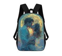 sinyumoney Romantic Moonlit Kiss 17inch School Bag 3D Printed Children's School Backpack Casual Fashion Travel Backpacks for Kids School Students