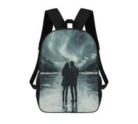 sinyumoney Romantic Northern Lights - Charcoal Art Rucksack Fashion Stationery Backpack Waterproof Casual Daypacks for Boys/Girls/Teenagers 17inch
