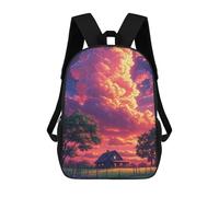 sinyumoney Romantic Sunset Cottage Scene Backpack School Large School Backpack for Boys for Teenage Girls Boys Women Men 17inch