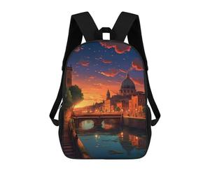 sinyumoney Romantic Sunset in Venice Kids Backpacks Children Bag,Anime Bag,Large Capacity Kids Backpack, 3D Printed Children's,Student Schoolbag,Kids Boys Girls School Bag 17inch