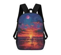 sinyumoney Romantic Sunset Walk Backpack School Bag Large School Backpack for Boys - Perfect for Travel, Work And Daily Use 17inch