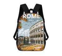 sinyumoney Rome Backpack 3D Printed Kids School Backpack High Capacity Travel Backpacks Book Bags Kids Backpack 17inch