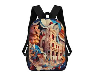 sinyumoney Rome Colosseum 3 School Backpack Lightweight Schoolbag Dayback Bookbag College for Teenage Girls Boys Women Men 17inch