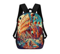 sinyumoney Rome Colosseum 4 Children's School Backpack Fashion Casual Children's Backpacks 3D Printed School Bags Boy Large Backpack 17inch