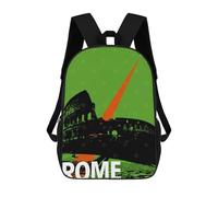 sinyumoney Rome Travel Children's School Backpack 3D Printed for Kids Travel Rucksacks Book Bags for Boys Elementary School Students 17inch