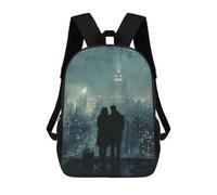 sinyumoney Rooftop City Romance - Charcoal Art Backpack School Bag Business Laptop Rucksack Bag Unisex Casual Daypack for Teenage Girls Boys Women Men 17inch