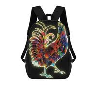 sinyumoney Rooster Backpacks Kids School Backpack School Bag 3D Printed School Bag for Boys Elementary And Middle School Students 17inch