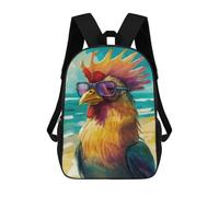 sinyumoney Rooster In The Sea Backpacks Children's Backpacks School Bag 3D Printed Children's School Backpack Fashion Travel Backpacks for Kids Elementary Middle School 17inch