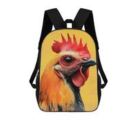 sinyumoney Rooster Portrait on Yellow Background Backpack School Daypacks Business Backpack Water Resistant Bookbag for Girls Boys Teenage 17inch