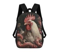 sinyumoney Rooster Surrounded by Snakes School Backpack Secondary Causal Travel High School Bags for Camping Outdoor Adventures And Daily Travel 17inch