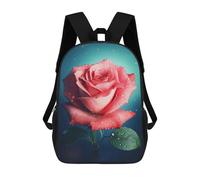 sinyumoney Rose in The Rain Backpack 3D Printed Children's School Backpack for Kids High Capacity Travel Rucksacks Book Bags Kids School Bag Back Pack 17inch