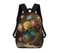 sinyumoney Roses in Decorative Vase School Backpack 3D Printed School Bags Boys Girls Laptop Backpack for Kids/Students/Adults 17inch