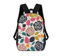 sinyumoney Roses Matisse Floral Mid Century Backpack School Lightweight Schoolbag Dayback Bookbag College for Girl, Teen Girls 17inch