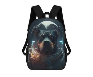 sinyumoney Rottweiler Astronaut Backpack School Bag Travel College Rucksack Backpacks for Campus Outdoor Travel Sports 17inch