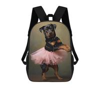 sinyumoney Rottweiler Ballerina Backpack School Bag Rucksack Casual Daypacks School Work Travel Bag for Girl, Teen Girls 17inch