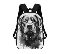 sinyumoney Rottweiler Black Portrait School Backpack Large Lightweight Casual Backpack for Boys/Girls/Teenagers 17inch