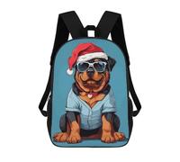 sinyumoney Rottweiler Christmas Ronaldo Backpack, Children's Backpack, Student School Bag, Book Bag, 3D Printed School Bag For Boys And Girls, 17inch