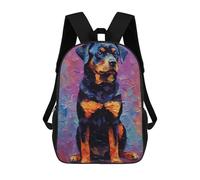 sinyumoney Rottweiler Colorful Kids Backpack,School Backpack Kids School Bag 3D Printed Cartoon Large Capacity Backpack for Kids Boys And Girls 17inch