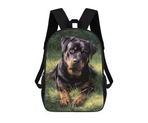 sinyumoney Rottweiler Dog Painting Art Print-1 School Backpack Water Resistant School Bag Business Backpack for Men/Women 17inch