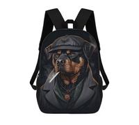 sinyumoney Rottweiler Gangster Suit Backpack School Bag Large Lightweight Casual Backpack for Campus Outdoor Travel Sports 17inch