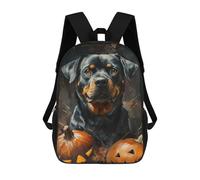 sinyumoney Rottweiler Halloween Portrait Children's Backpacks 17inch School Backpack 3D Printed Bag Bookbag for Kids Travel Rucksacks Boy Girl Book Bags Kids School Bag