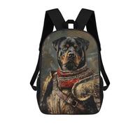 sinyumoney Rottweiler in Armor Painting Backpacks Kids 17inch School Backpack School Bag 3D Printed School Bag for Boys Elementary And Middle School Students