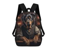 sinyumoney Rottweiler in The Bar Children's Backpacks School Backpack 3D Printed Backpack for Kids Travel Rucksacks Book Bags Kids School Bag 17inch