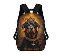 sinyumoney Rottweiler King Backpack School Bag Daypacks Business Backpack Water Resistant Bookbag for Men/Women 17inch