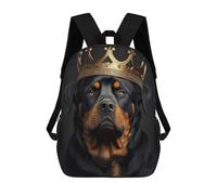 sinyumoney Rottweiler King Rucksacks 3D Printed Children Backpacks Fashion Casual Daypack Cute Travel Bags Outdoor Casual Daypack for Boy And Girl 17inch