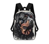 sinyumoney Rottweiler Portrait Artwork Kids Backpack, Backpack School Bag, Backpacks Kids School 3D Printed School Bags for Elementary And Middle School Students Teens Birthday Gift 17inch