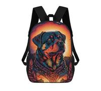 sinyumoney Rottweiler Spirit Artwork Kids Backpack,School Backpack Kids School Bag 3D Printed Cartoon Large Capacity Backpack for Kids Boys And Girls 17inch