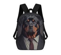 sinyumoney Rottweiler Suit Backpack School Bag Water Resistant Travel Backpack Computer Bag for Teenage Girls Boys Women Men 17inch