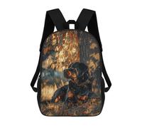 sinyumoney Rottweiler Under A Tree Kids Backpack, Kids School Bag 3D Printed School Backpacks for Boys And Teenager School Students 17inch