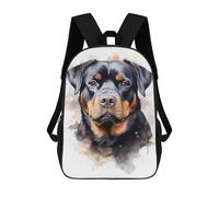 sinyumoney Rottweiler Watercolor Dog Children's Backpacks 17inch School Backpack 3D Printed Bag Bookbag for Kids Travel Rucksacks Boy Girl Book Bags Kids School Bag