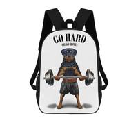 sinyumoney Rottweiler Weightlifting Backpack School Bag Rucksack for Girls Boys Backpacks Large Capacity Kids Back Pack Lightweight School Bags for Children Students 17inch