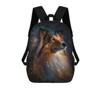 sinyumoney Rough Collie Style 5 School Backpack for Girls 17inch Casual Daypack Lightweight Rucksack Boy Girl Backpack for Middle School Students