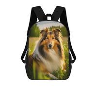 sinyumoney Rough Collie Style 6 Backpacks 3D Printed Kids School Backpack Outdoor Casual Daypack Fashion Casual Children Backpacks Cute Travel Bags 17inch